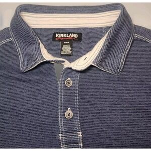 Kirkland Signature Men's Performance Polo Shirt Size Medium Blue